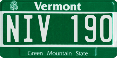 VT license plate NIV190