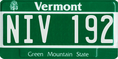 VT license plate NIV192