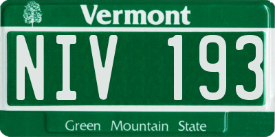 VT license plate NIV193