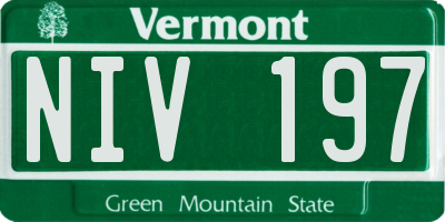 VT license plate NIV197