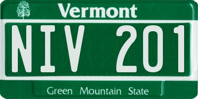 VT license plate NIV201