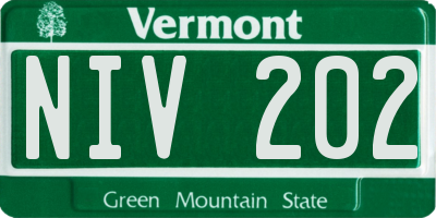 VT license plate NIV202