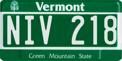 VT license plate NIV218