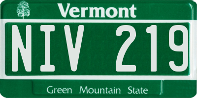 VT license plate NIV219