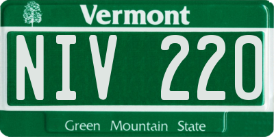 VT license plate NIV220
