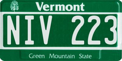 VT license plate NIV223