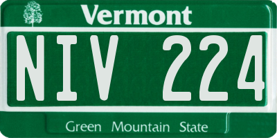 VT license plate NIV224