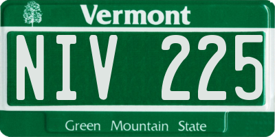 VT license plate NIV225