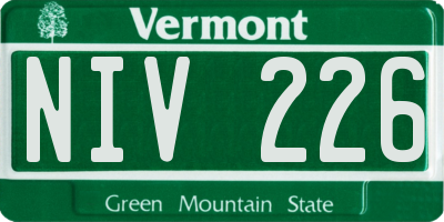VT license plate NIV226