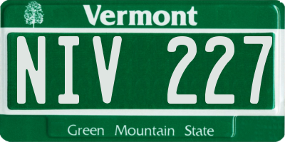 VT license plate NIV227