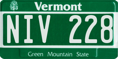 VT license plate NIV228