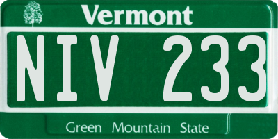 VT license plate NIV233