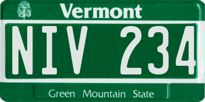 VT license plate NIV234