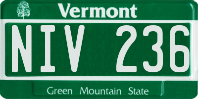 VT license plate NIV236