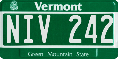 VT license plate NIV242
