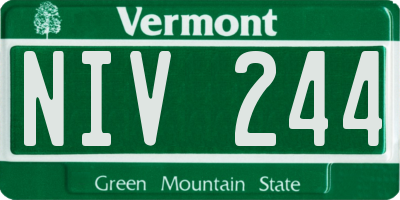 VT license plate NIV244