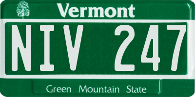 VT license plate NIV247