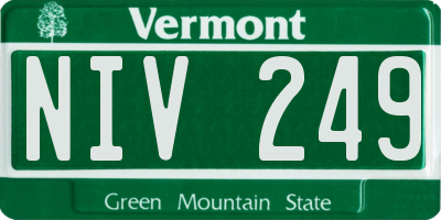 VT license plate NIV249