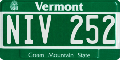 VT license plate NIV252