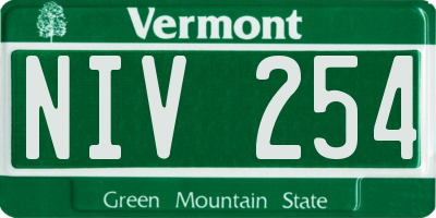 VT license plate NIV254