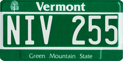 VT license plate NIV255