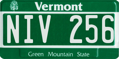 VT license plate NIV256
