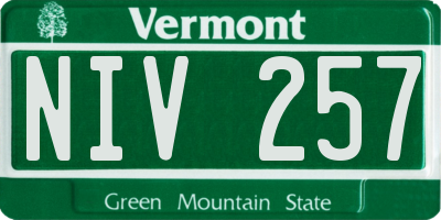 VT license plate NIV257