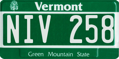VT license plate NIV258