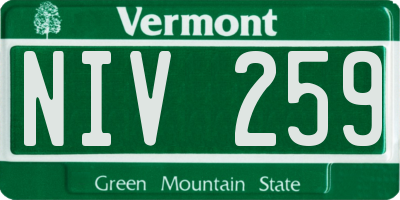 VT license plate NIV259