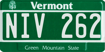 VT license plate NIV262