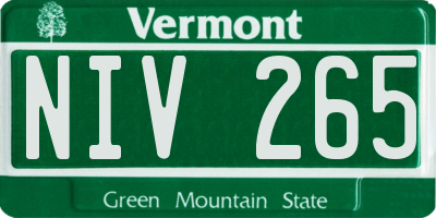 VT license plate NIV265