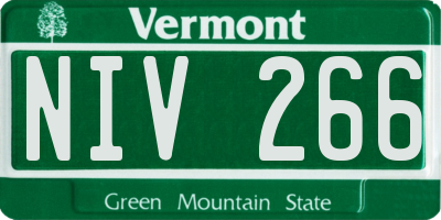 VT license plate NIV266