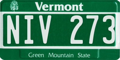 VT license plate NIV273