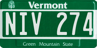 VT license plate NIV274