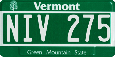 VT license plate NIV275