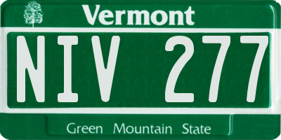 VT license plate NIV277