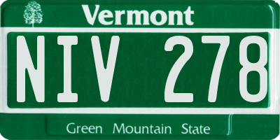 VT license plate NIV278