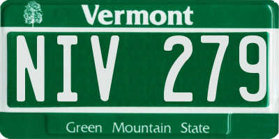 VT license plate NIV279