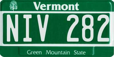 VT license plate NIV282