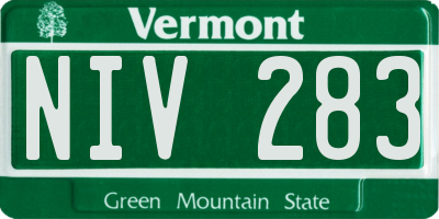 VT license plate NIV283