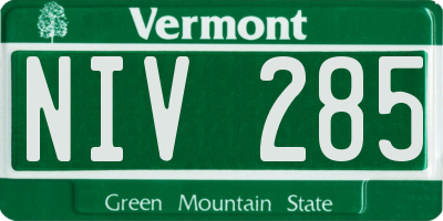 VT license plate NIV285