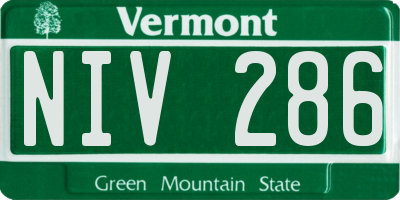 VT license plate NIV286