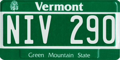 VT license plate NIV290
