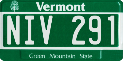 VT license plate NIV291