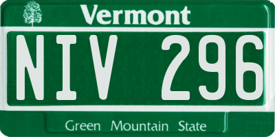VT license plate NIV296