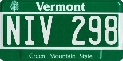 VT license plate NIV298