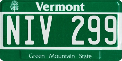 VT license plate NIV299