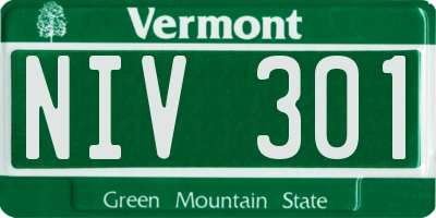 VT license plate NIV301