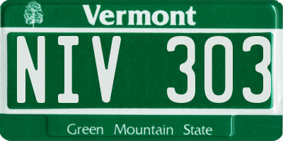 VT license plate NIV303