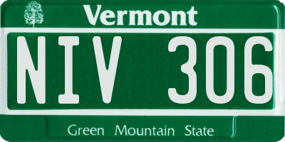 VT license plate NIV306